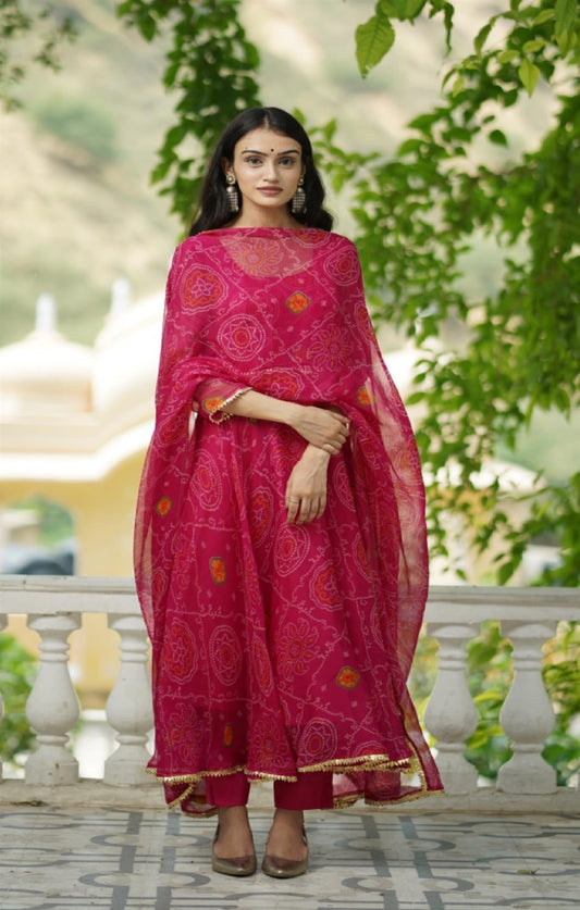 RANI BANDHANI SUIT SET