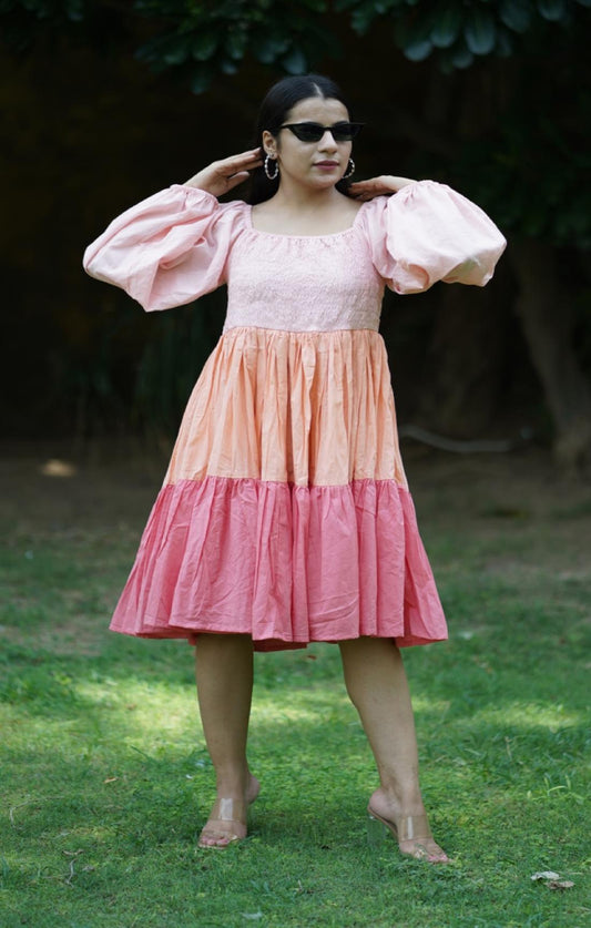 PEACH SHADE DRESS