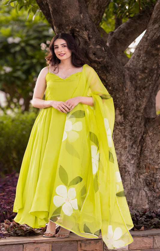 Neon Daisy Organza suit set