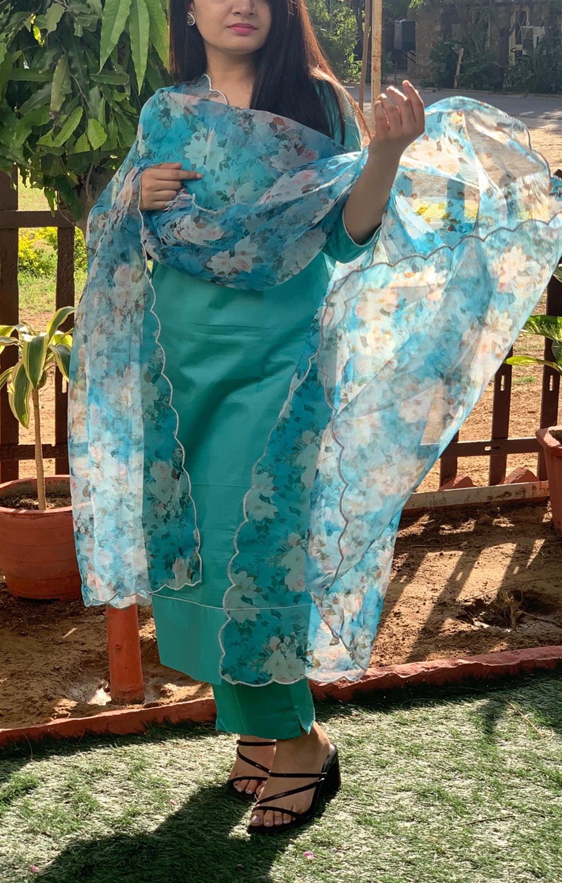 PASTEL BLUE ORGANZA SUIT SET