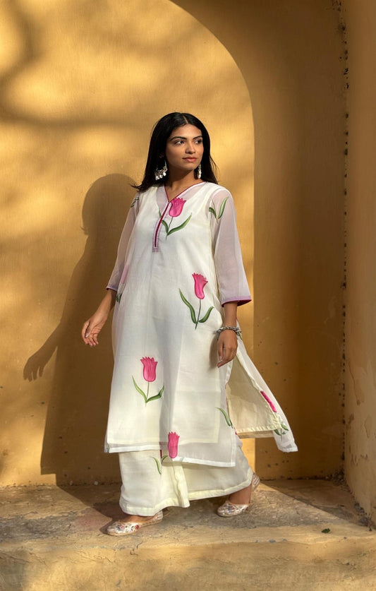 Tulip Off White Kurta Set