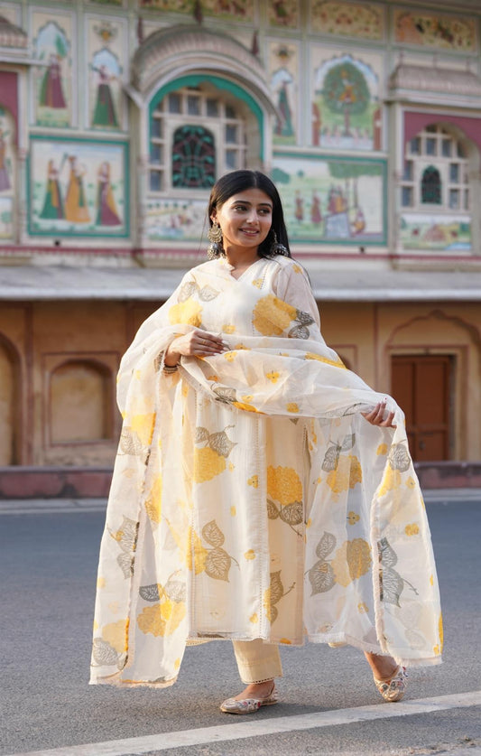 Glory Yellow flower Suit Set