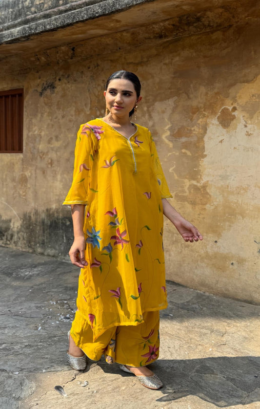 Amber Handpainted Kurta Set