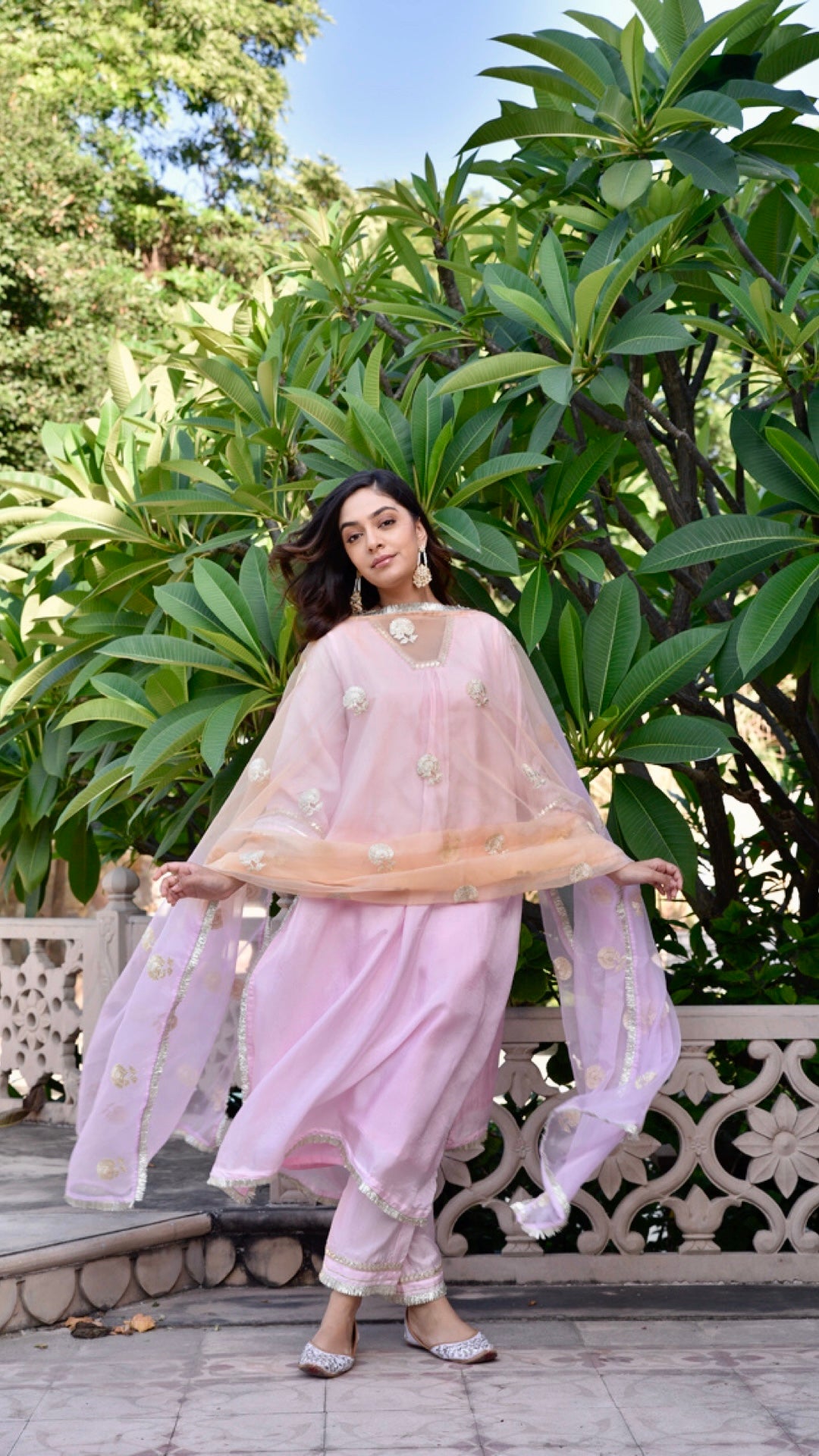 Tahira pink & peach Suit Set