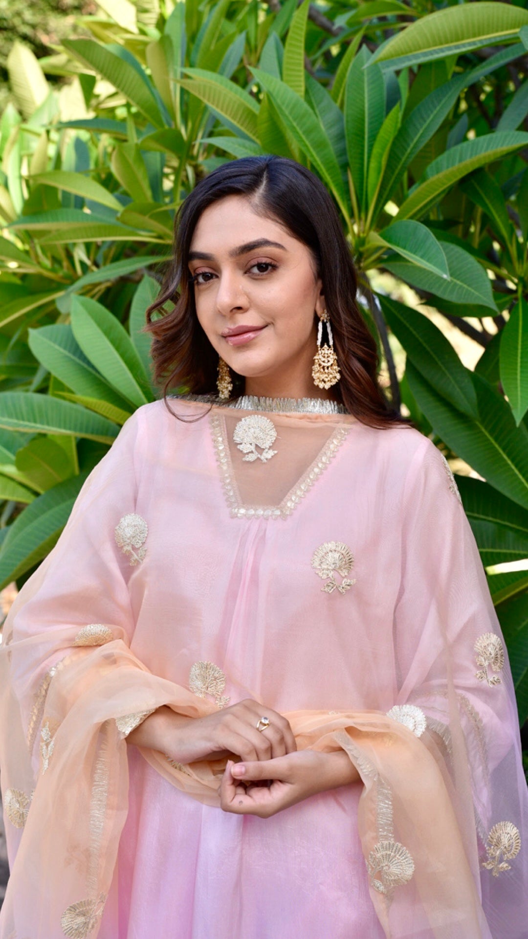 Tahira pink & peach Suit Set