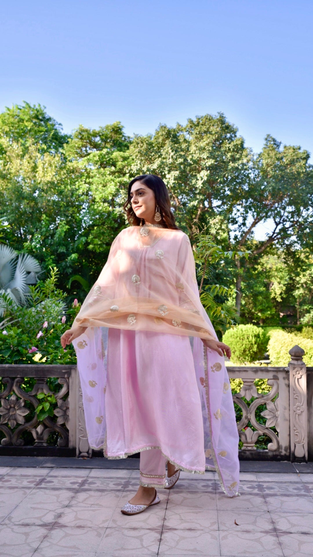 Tahira pink & peach Suit Set