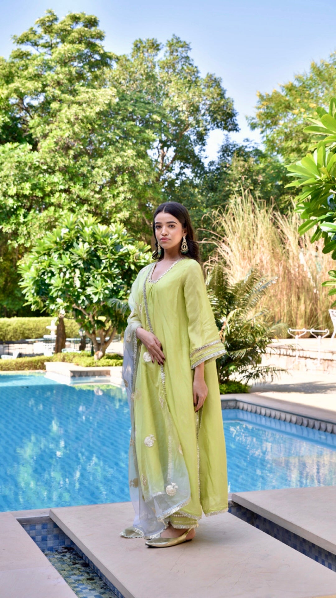 Tahira Tea With Blue Suit Set