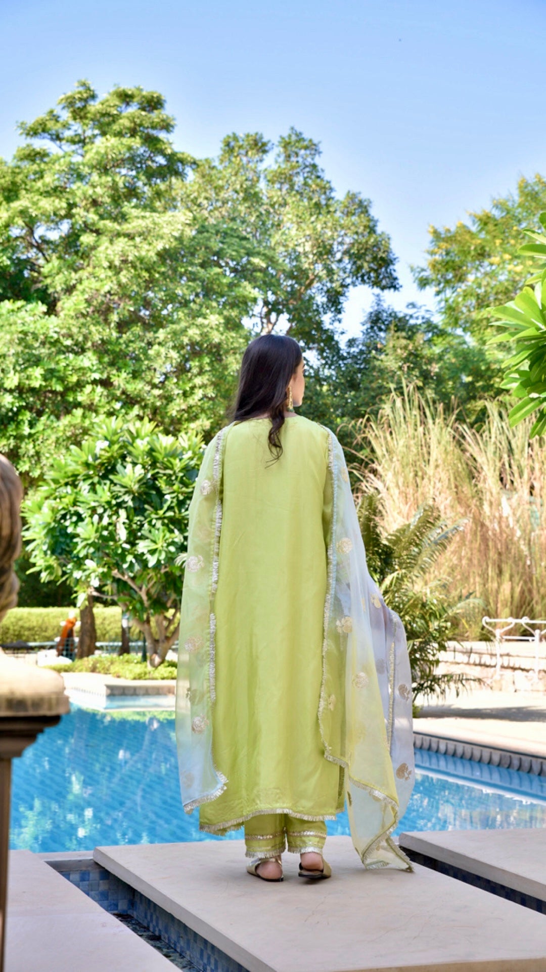 Tahira Tea With Blue Suit Set