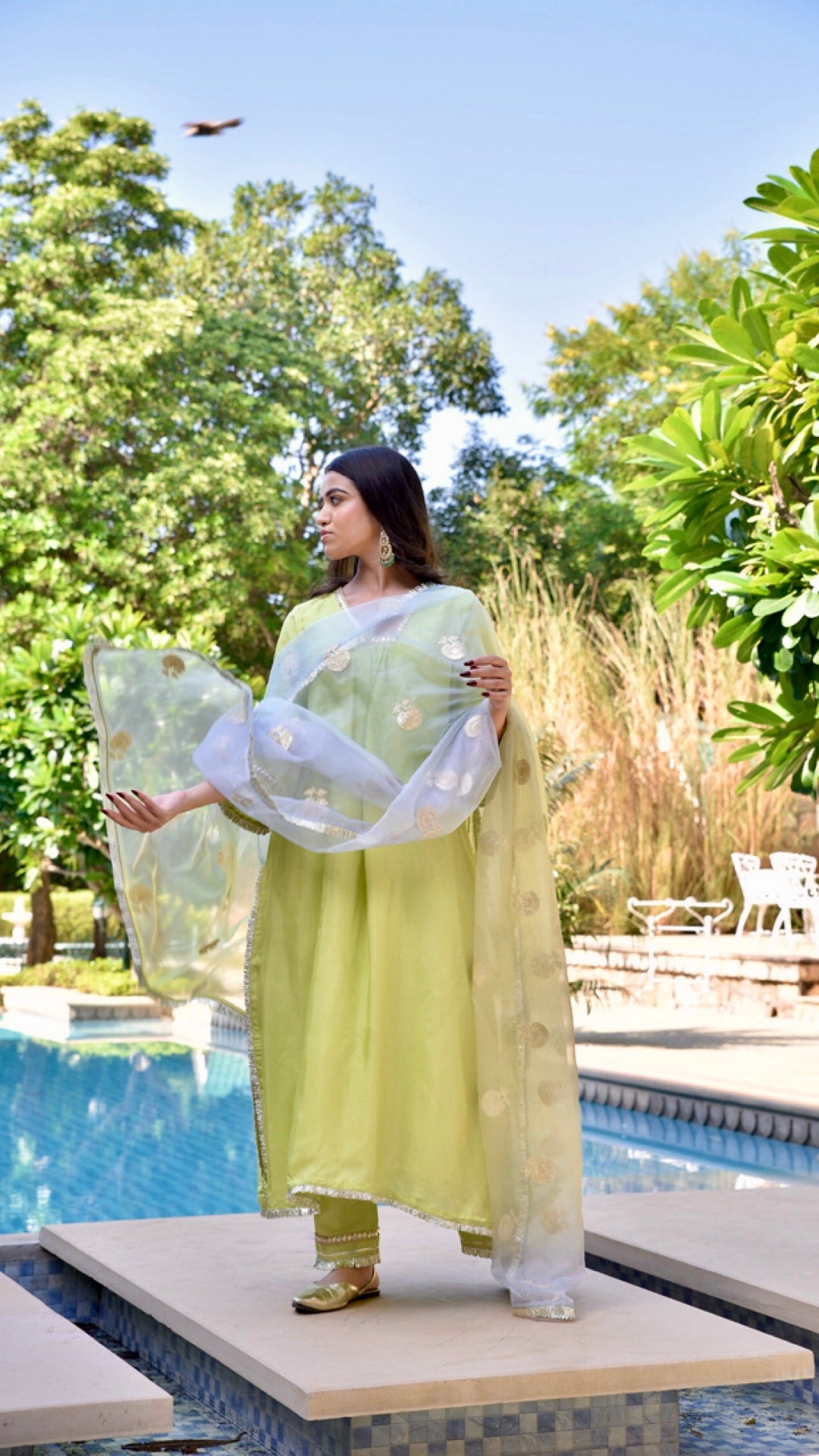 Tahira Tea With Blue Suit Set