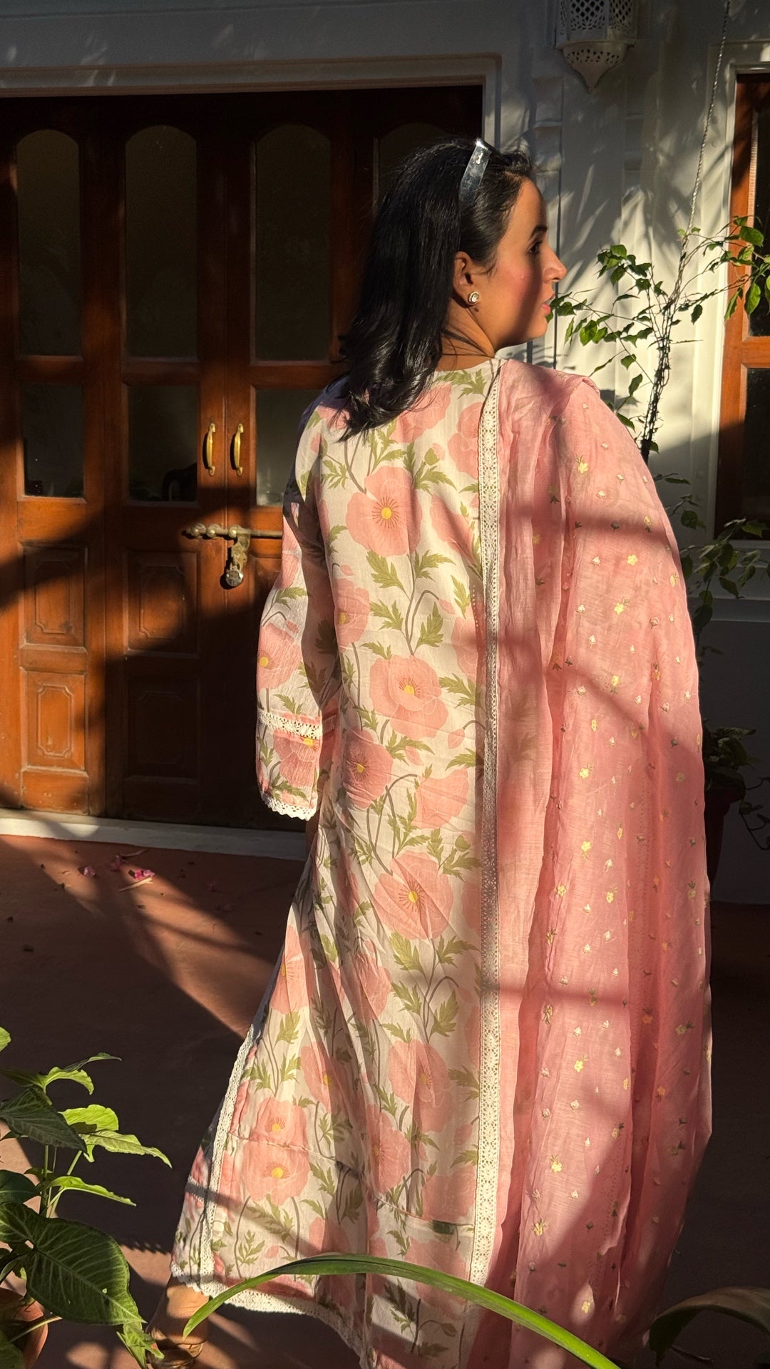 Magical Muse Pure Mulmul Chanderi Suit Set