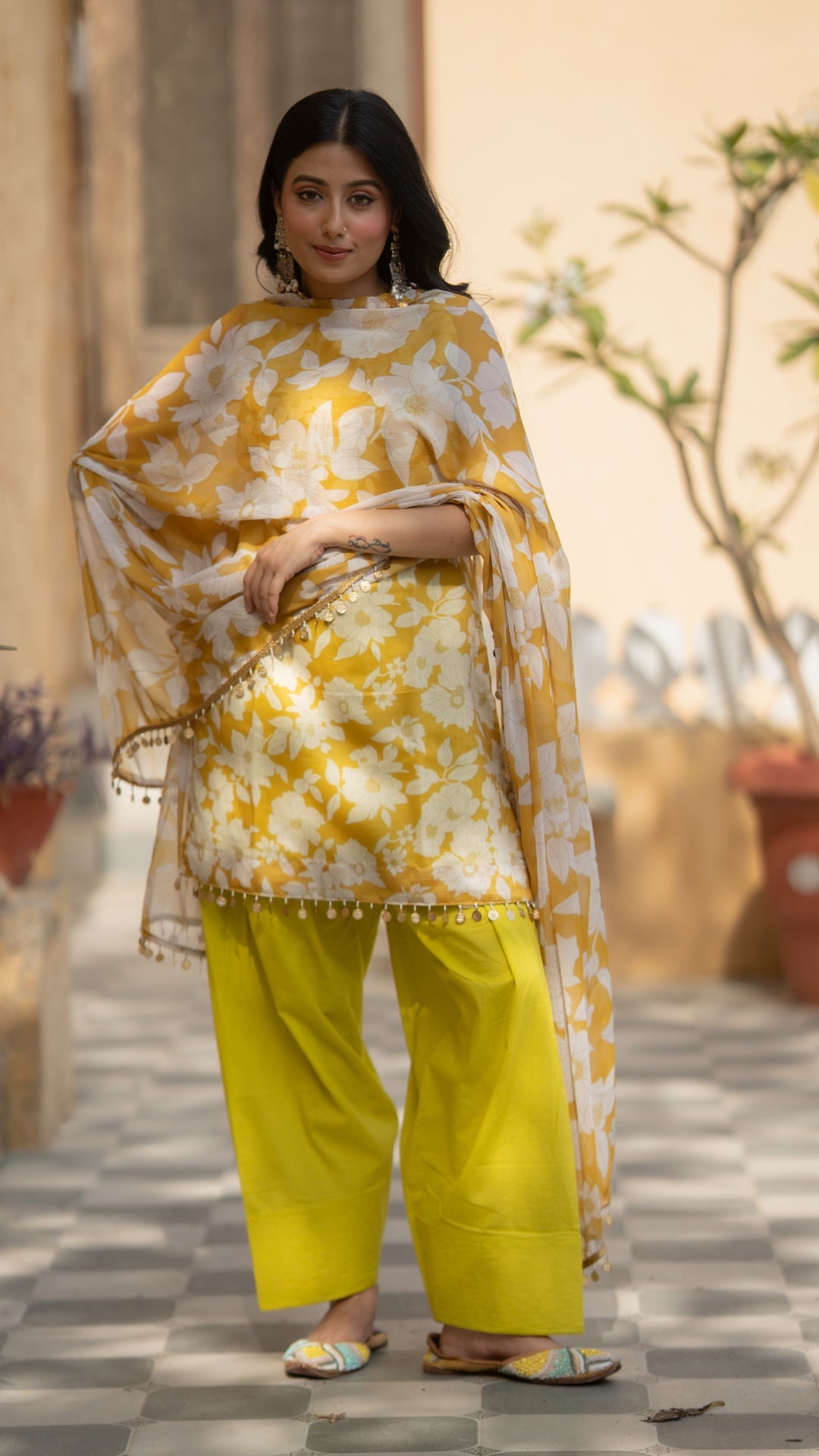 British Yellow Farshi Suit Set