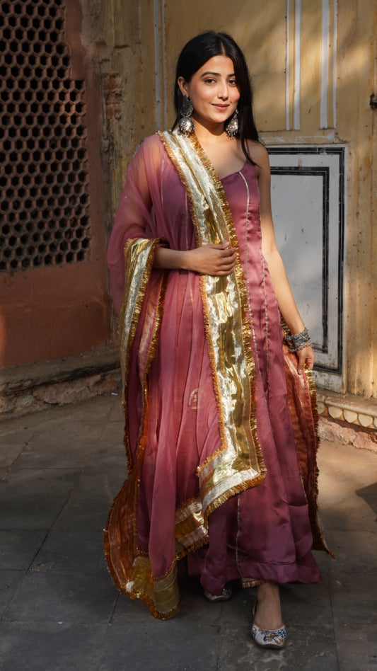 CHAND BEIGE LAFFA SUIT SET