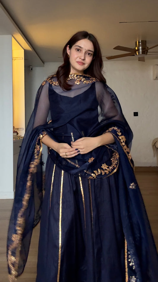 Pari Cobalt Gotta Patti Suit Set