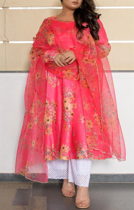 HOT PINK FLARED SUIT SET