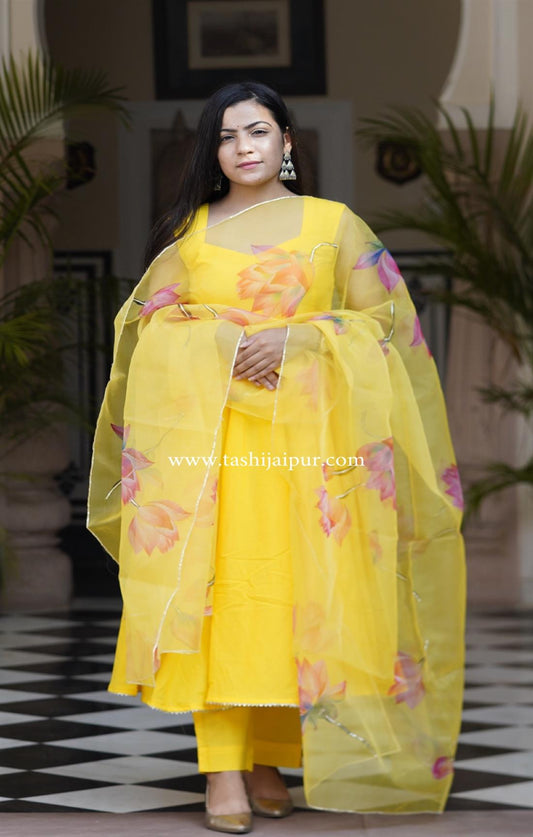 LOTUS LEMON ORGANZA SUIT SET