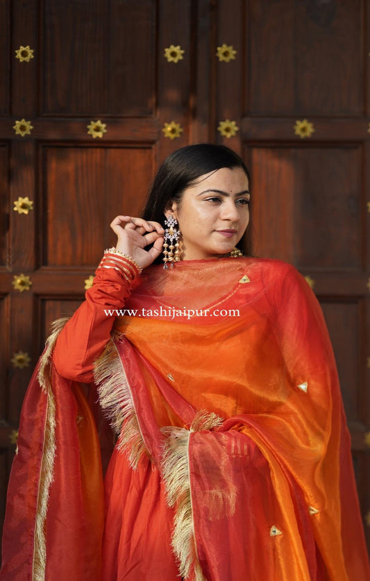 RED & ORANGE SHADED MIRROR SUIT SET