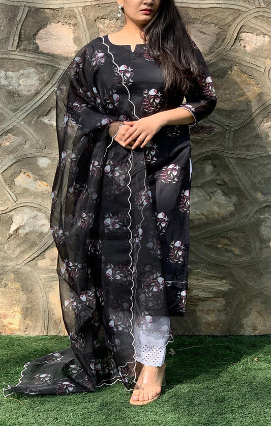 BLACK BUTTA ORGANZA SUIT SET