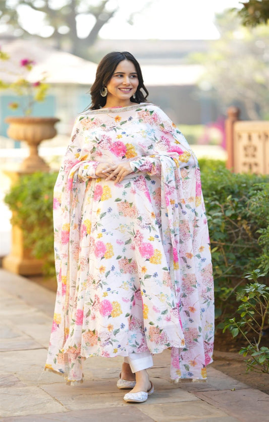 Milk floral Suit Set