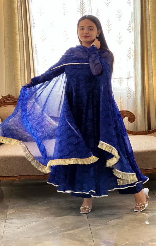 BLUEBERRY CHIFFON SUIT SET