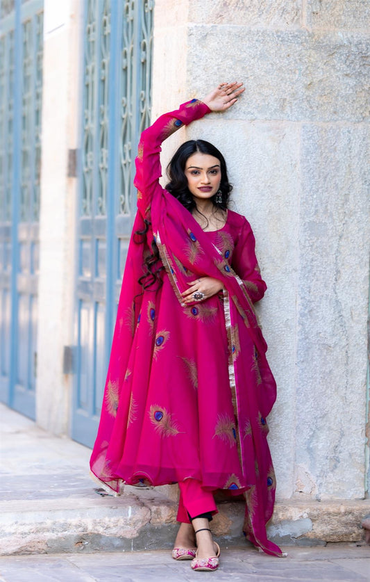 MAYURA PANKHUDI CHIFFON SUIT SET
