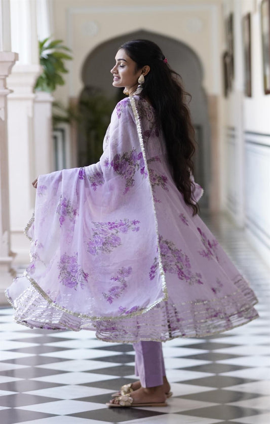 LAVENDER CHIFFON GOTTA SUIT SET