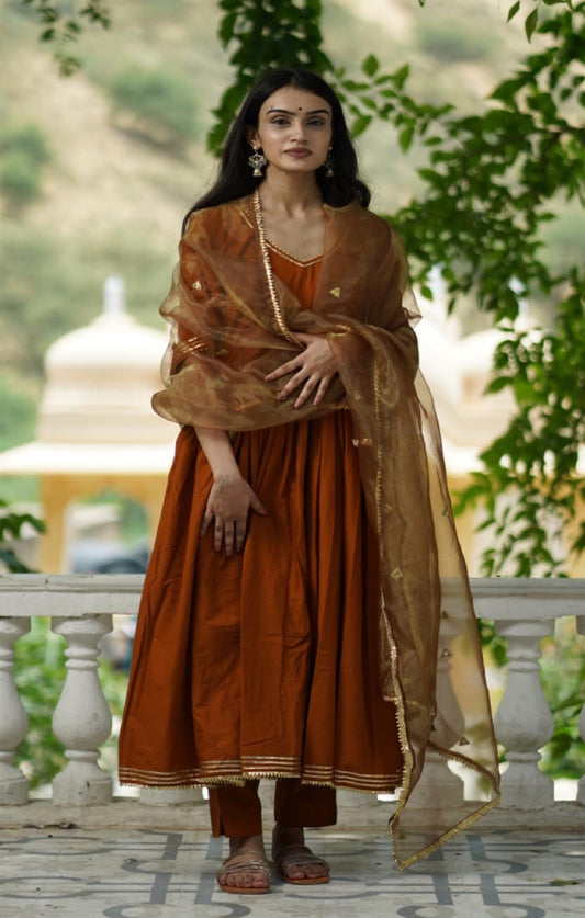 NOOR METALLIC TISSUE SUIT SET