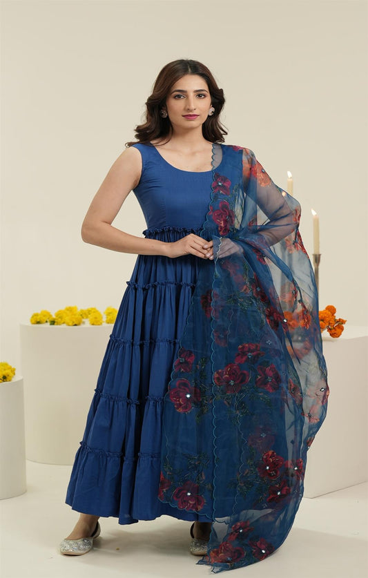 Cornflower Blue Rose Suit Set