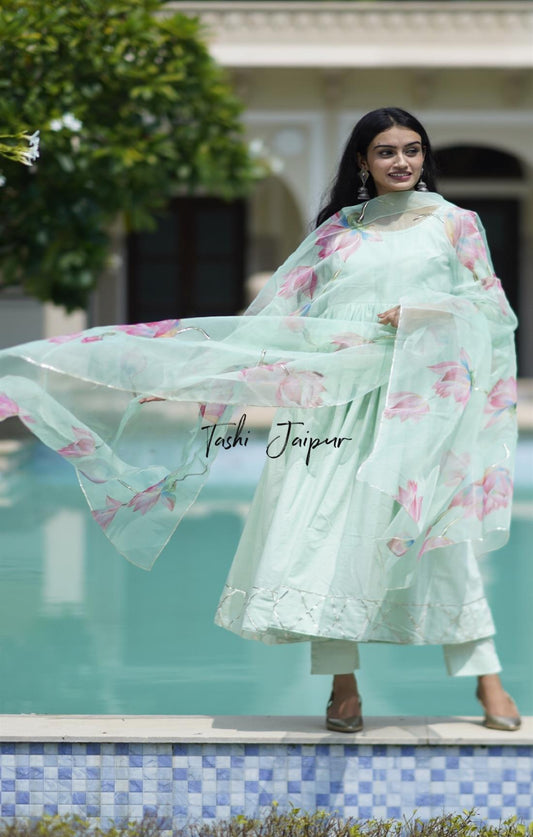 LOTUS POWDER BLUE ORGANZA SUIT SET