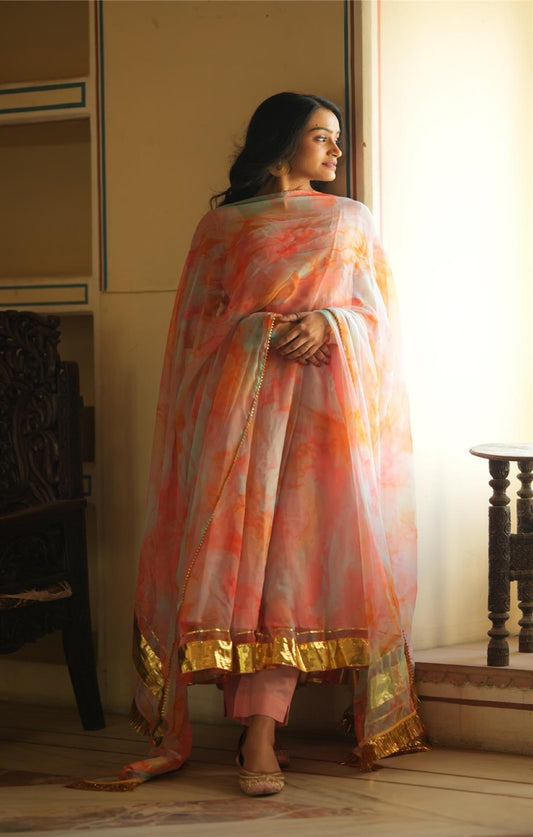 Geet Peach Georgette Suit set