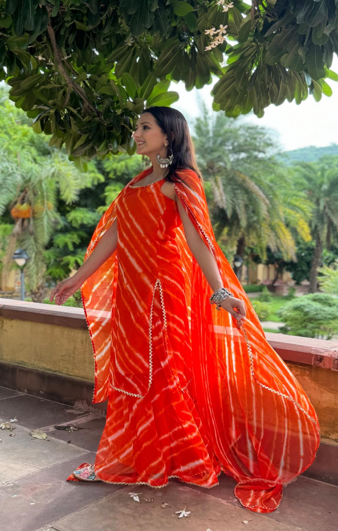 Orange Slush Leheriya Suit Set