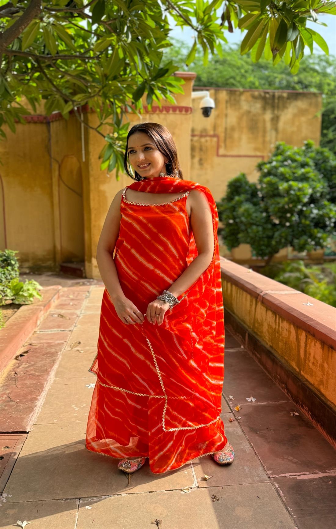 Orange Slush Leheriya Suit Set