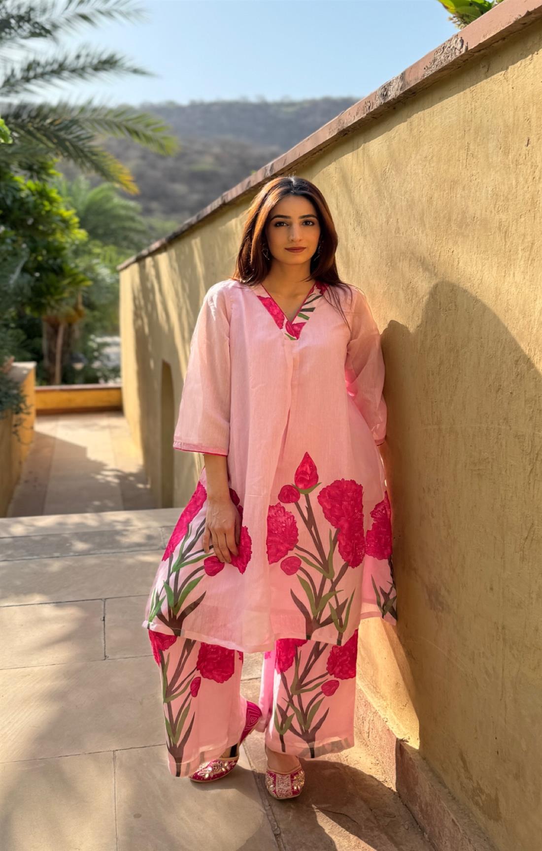 Carnation Poppy Pink Kurta Set