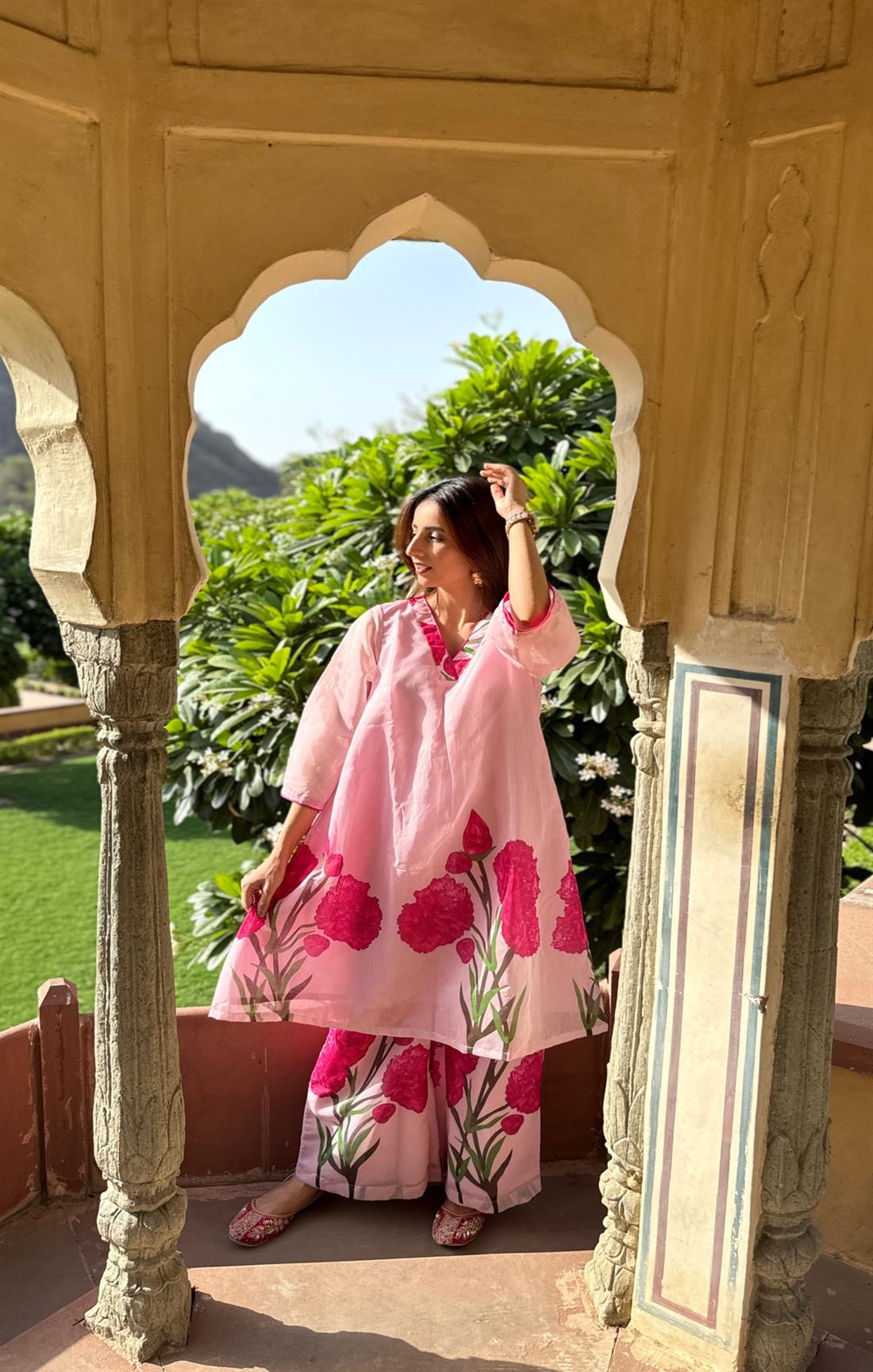 Carnation Poppy Pink Kurta Set