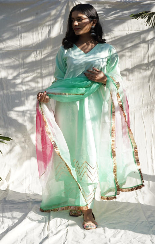 Grace Sea green & Rani Suit Set