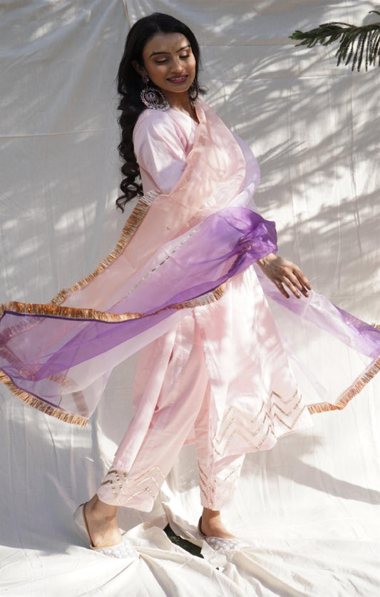 Grace Peachy Pink & Purple Suit Set