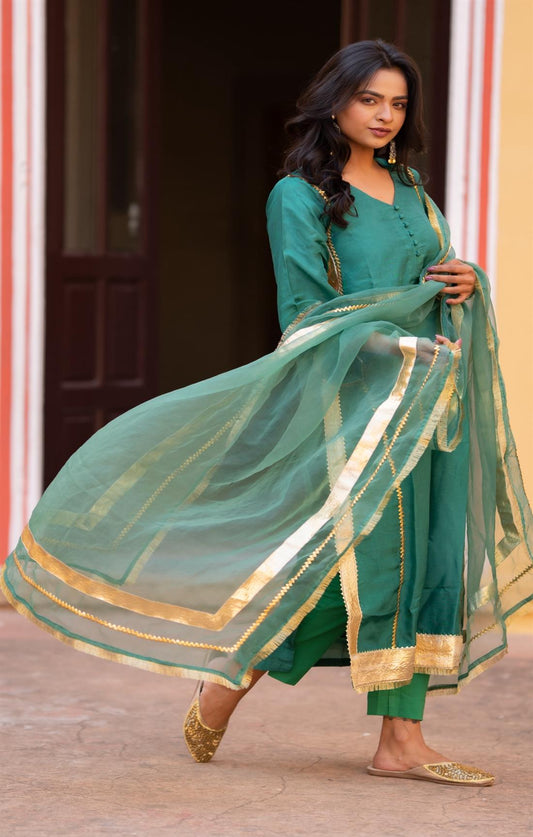 Zehen Green Suit Set