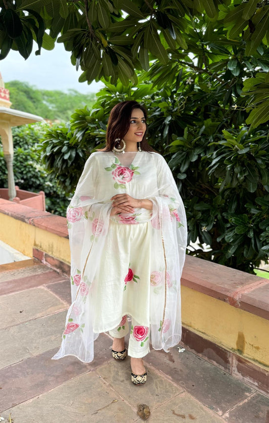 All Rose Handpainted Suit Set