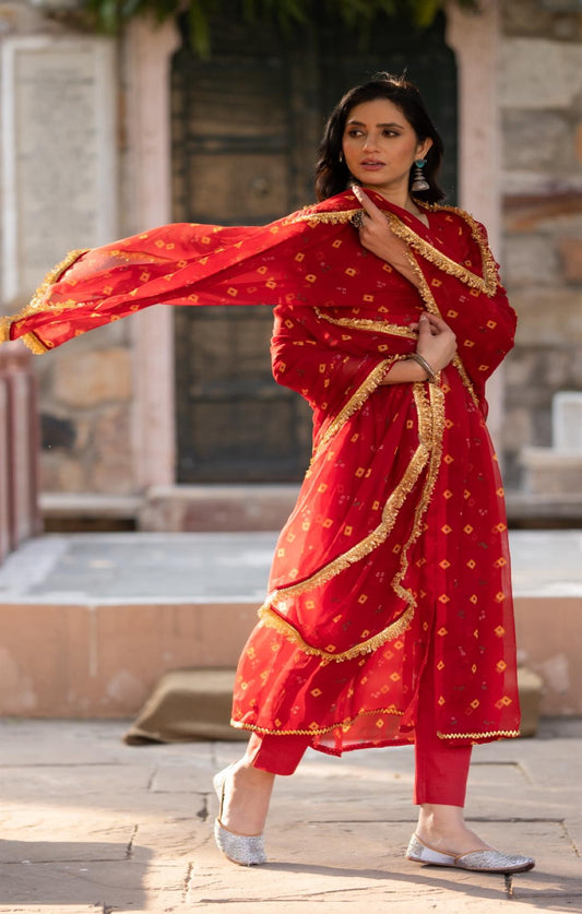 Chandini Red Suit Set