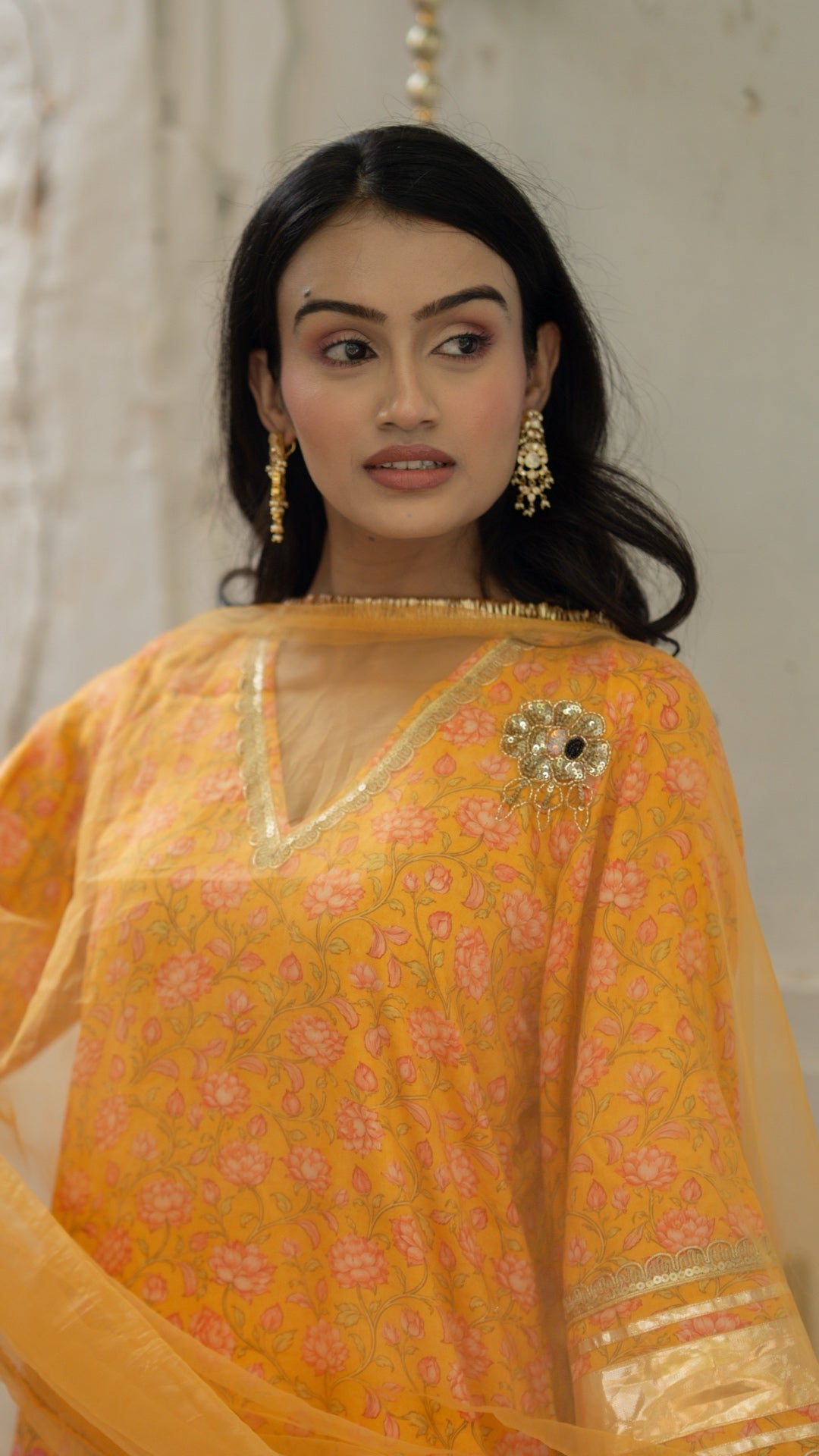 Gulbagh Gulaab Yellow Pure Silk Suit Set