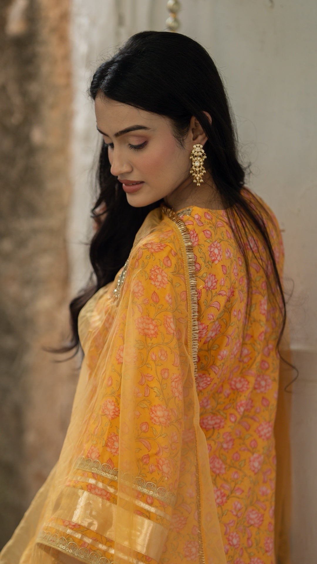 Gulbagh Gulaab Yellow Pure Silk Suit Set
