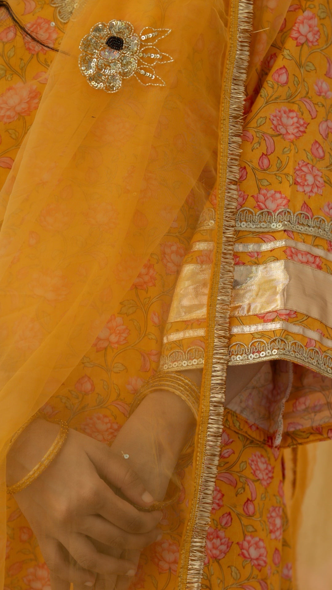 Gulbagh Gulaab Yellow Pure Silk Suit Set
