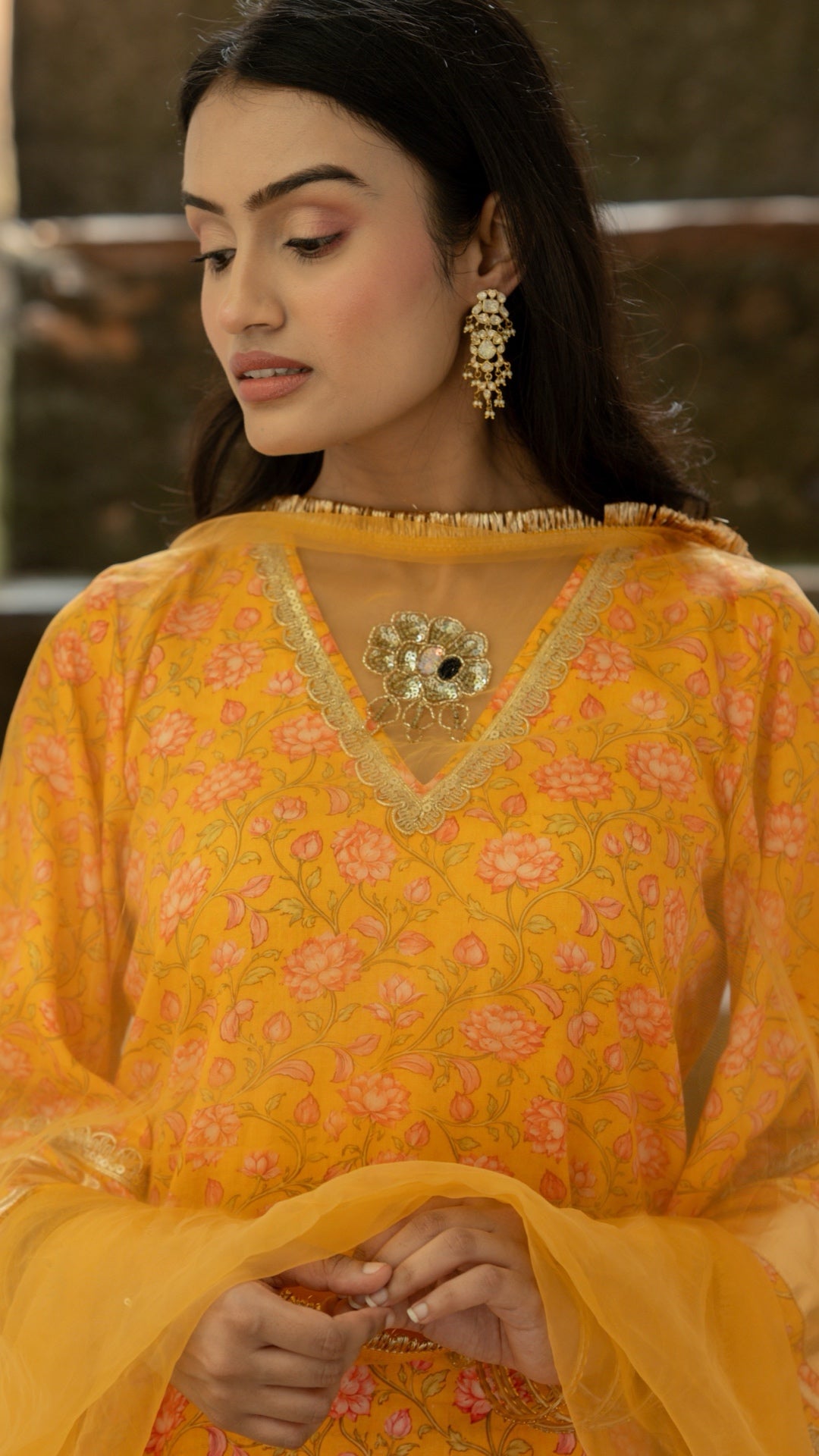 Gulbagh Gulaab Yellow Pure Silk Suit Set