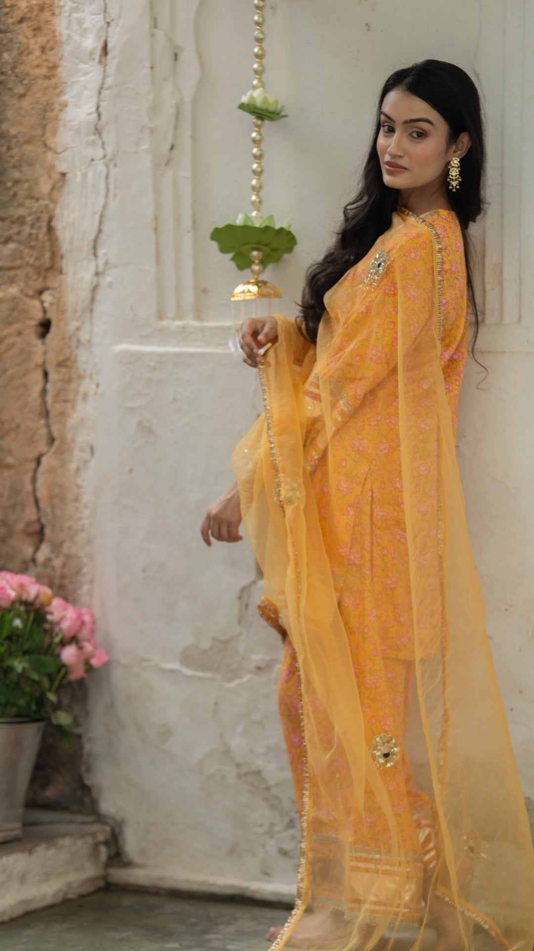 Gulbagh Gulaab Yellow Pure Silk Suit Set