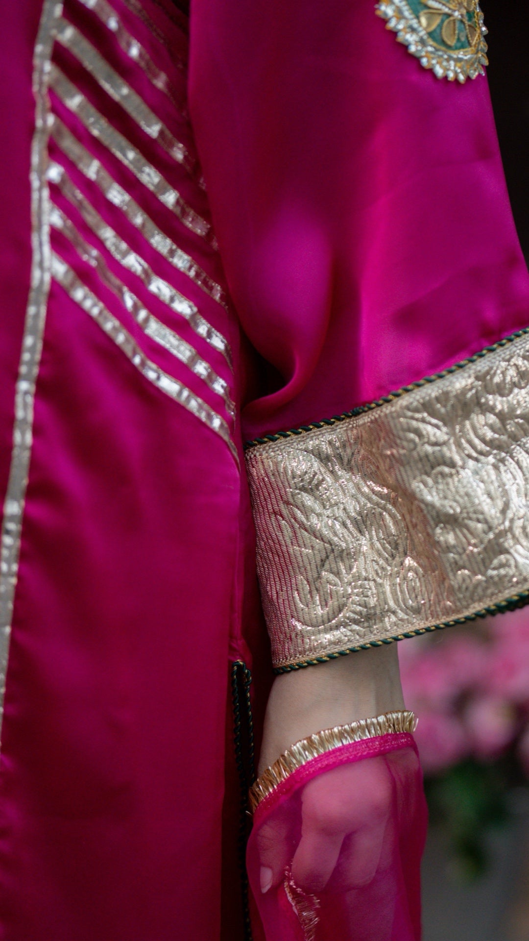 Moriyaa Fuchsia Pure Handwork Suit Set