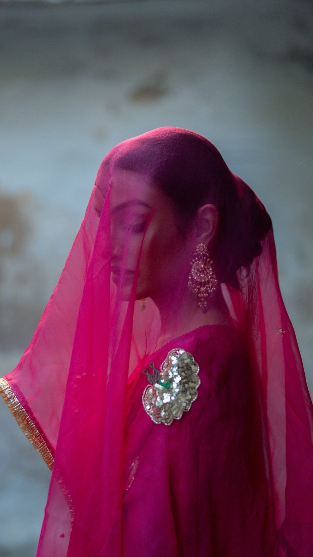 Moriyaa Fuchsia Pure Handwork Suit Set