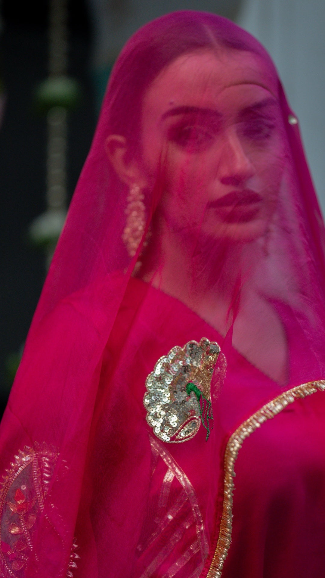Moriyaa Fuchsia Pure Handwork Suit Set