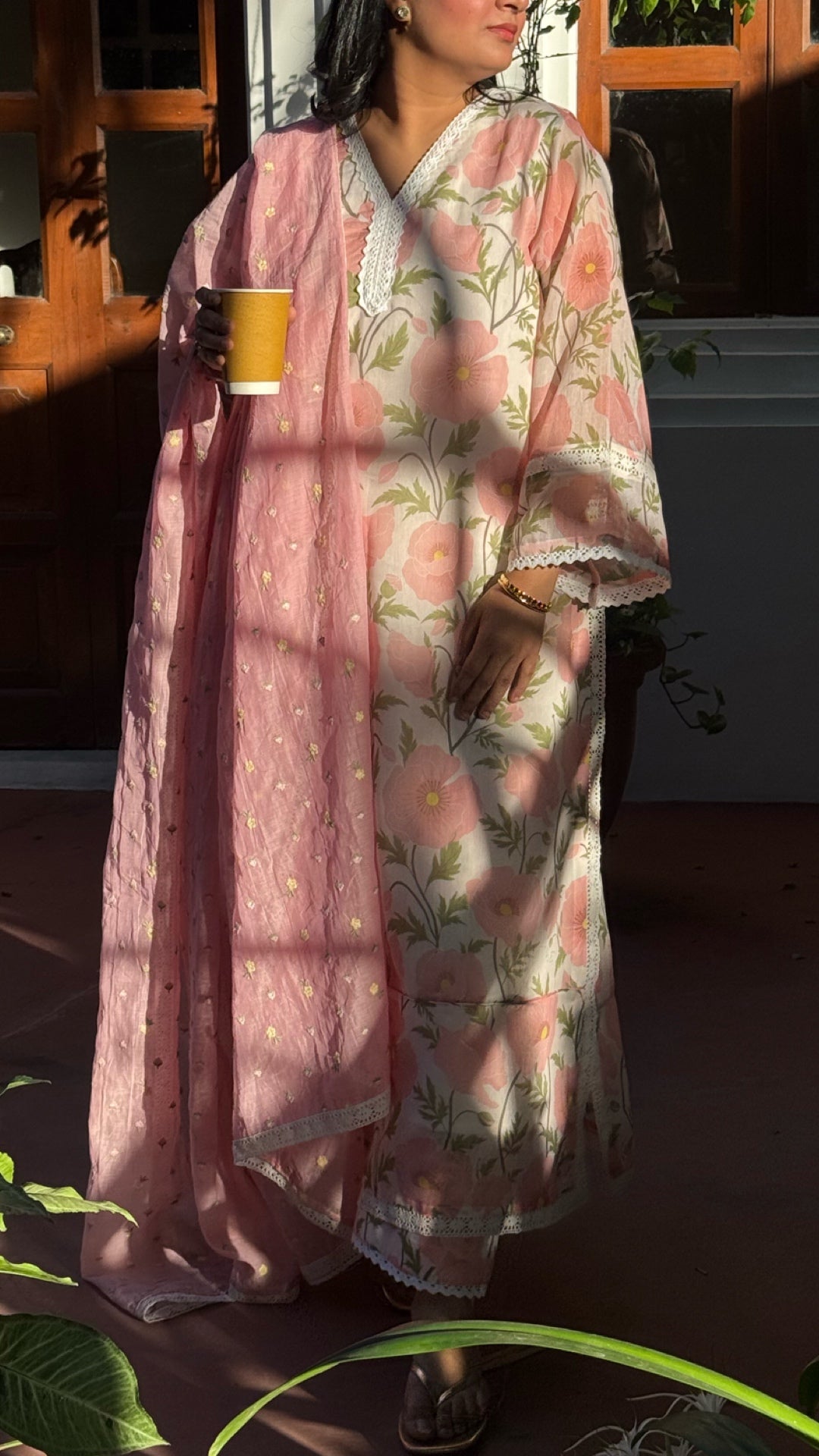 Magical Muse Pure Mulmul Chanderi Suit Set