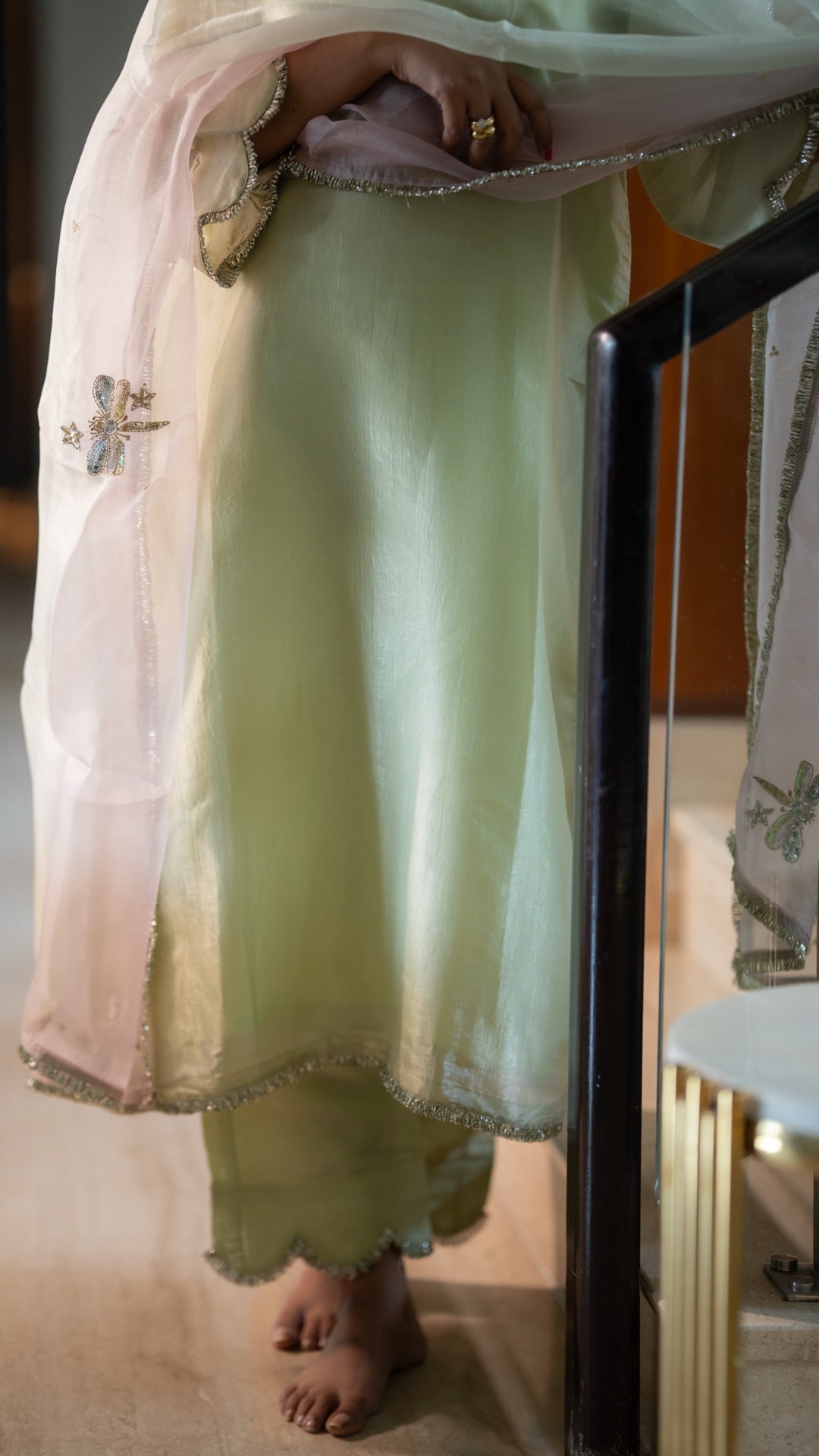 Dragonfly & Stars Light Mint Suit Set