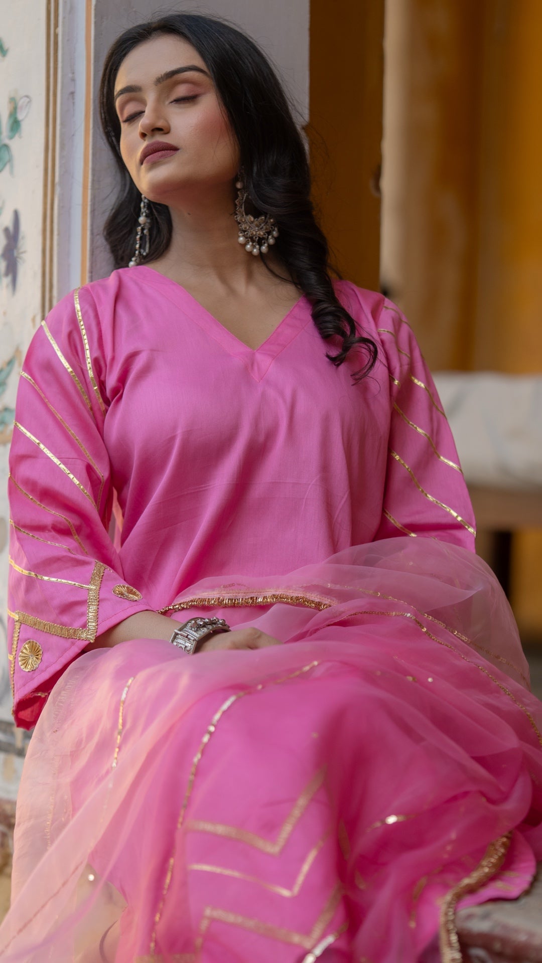 Tashi Pink Ombre Suit Set