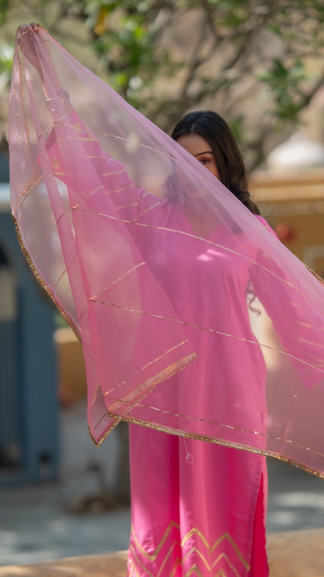 Tashi Pink Ombre Suit Set
